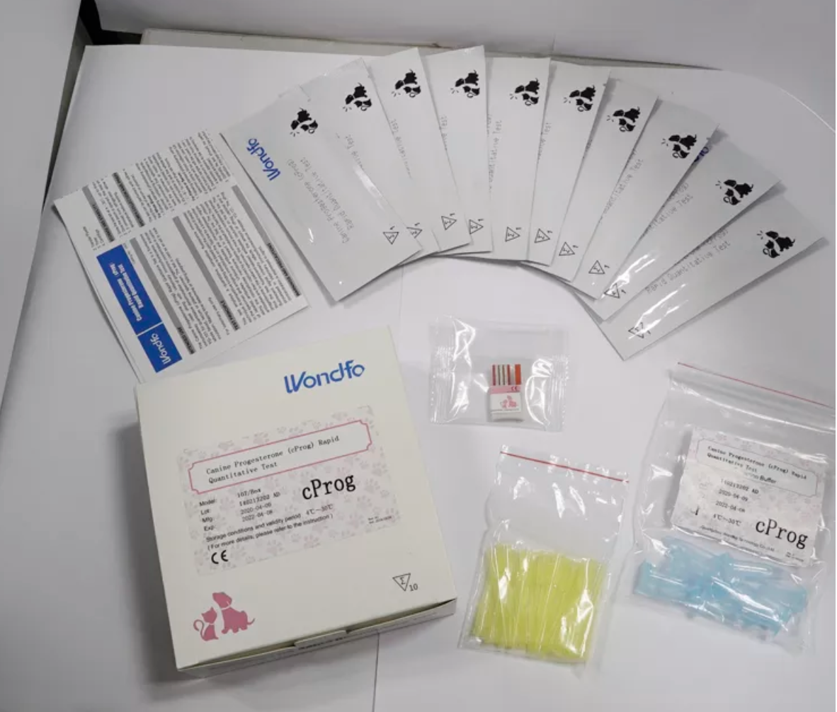Analyzer beside a reagent kit